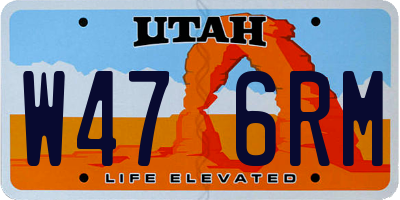 UT license plate W476RM