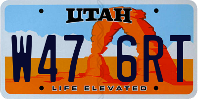 UT license plate W476RT