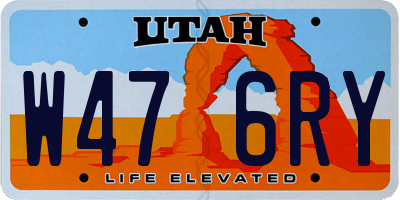 UT license plate W476RY