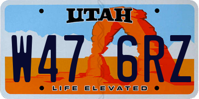 UT license plate W476RZ