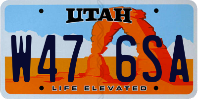 UT license plate W476SA