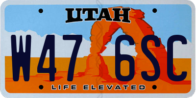UT license plate W476SC