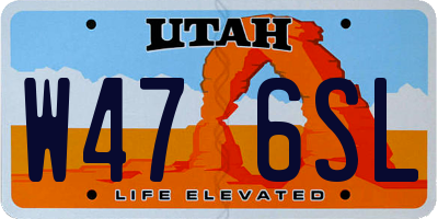 UT license plate W476SL