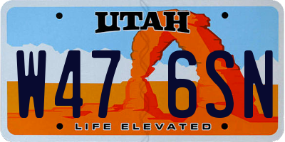 UT license plate W476SN