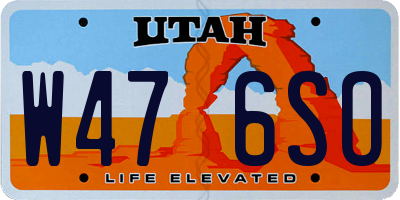 UT license plate W476SO
