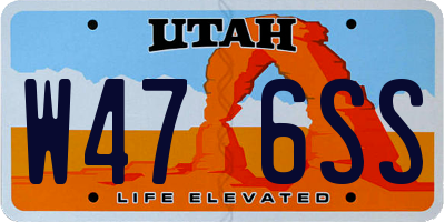UT license plate W476SS