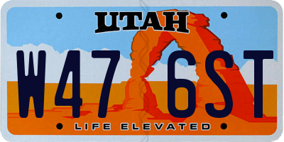 UT license plate W476ST