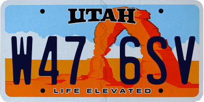 UT license plate W476SV