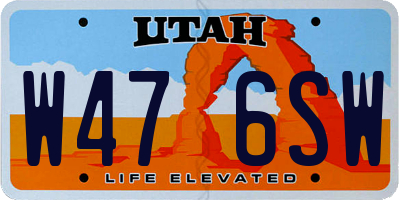 UT license plate W476SW