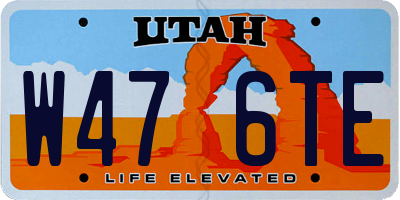 UT license plate W476TE