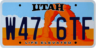 UT license plate W476TF