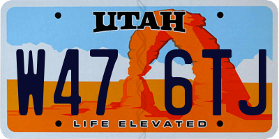 UT license plate W476TJ