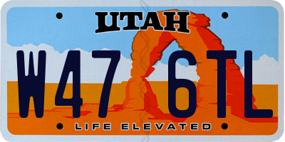 UT license plate W476TL