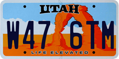 UT license plate W476TM