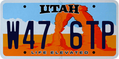 UT license plate W476TP