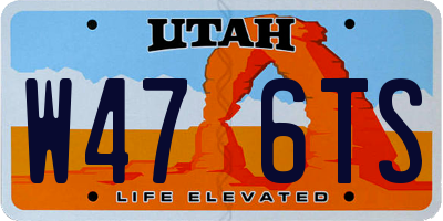 UT license plate W476TS