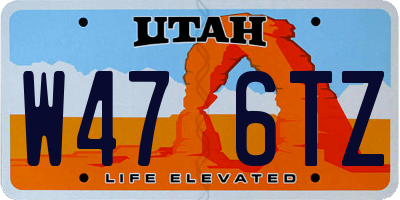 UT license plate W476TZ