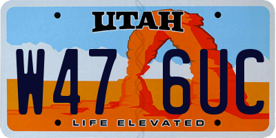 UT license plate W476UC