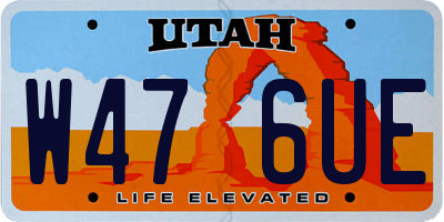 UT license plate W476UE