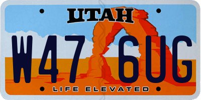 UT license plate W476UG