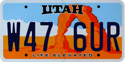 UT license plate W476UR