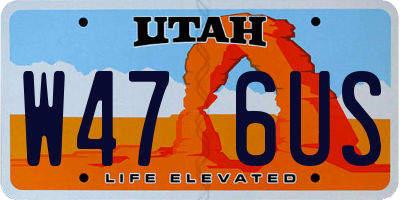 UT license plate W476US