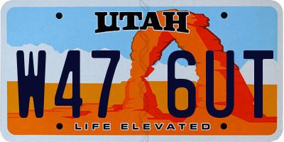 UT license plate W476UT