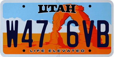 UT license plate W476VB