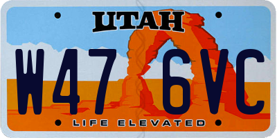 UT license plate W476VC