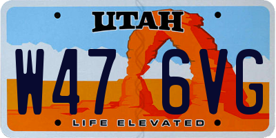 UT license plate W476VG