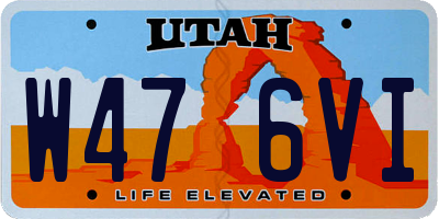 UT license plate W476VI