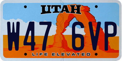 UT license plate W476VP