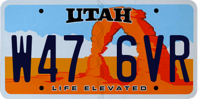 UT license plate W476VR