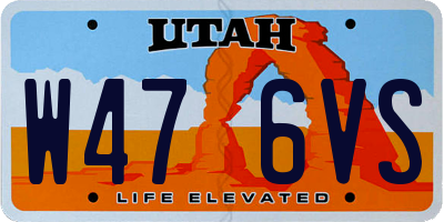 UT license plate W476VS