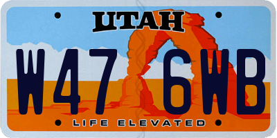 UT license plate W476WB