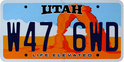 UT license plate W476WD