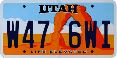 UT license plate W476WI