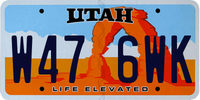 UT license plate W476WK