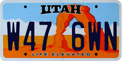 UT license plate W476WN