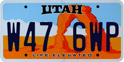 UT license plate W476WP
