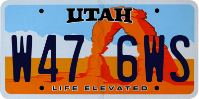 UT license plate W476WS
