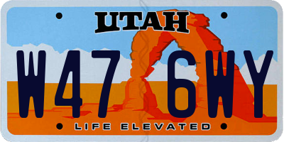UT license plate W476WY