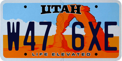 UT license plate W476XE