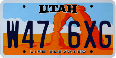 UT license plate W476XG