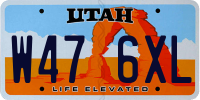 UT license plate W476XL
