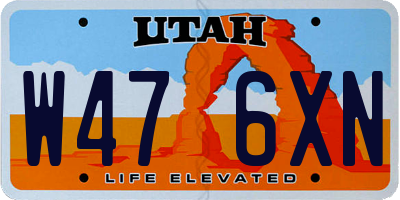 UT license plate W476XN