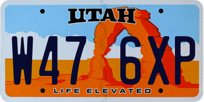 UT license plate W476XP