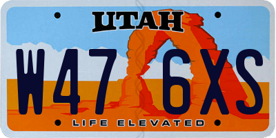 UT license plate W476XS