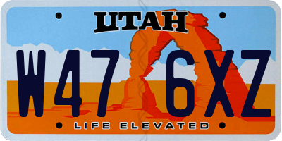 UT license plate W476XZ