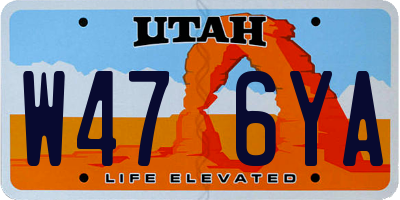 UT license plate W476YA